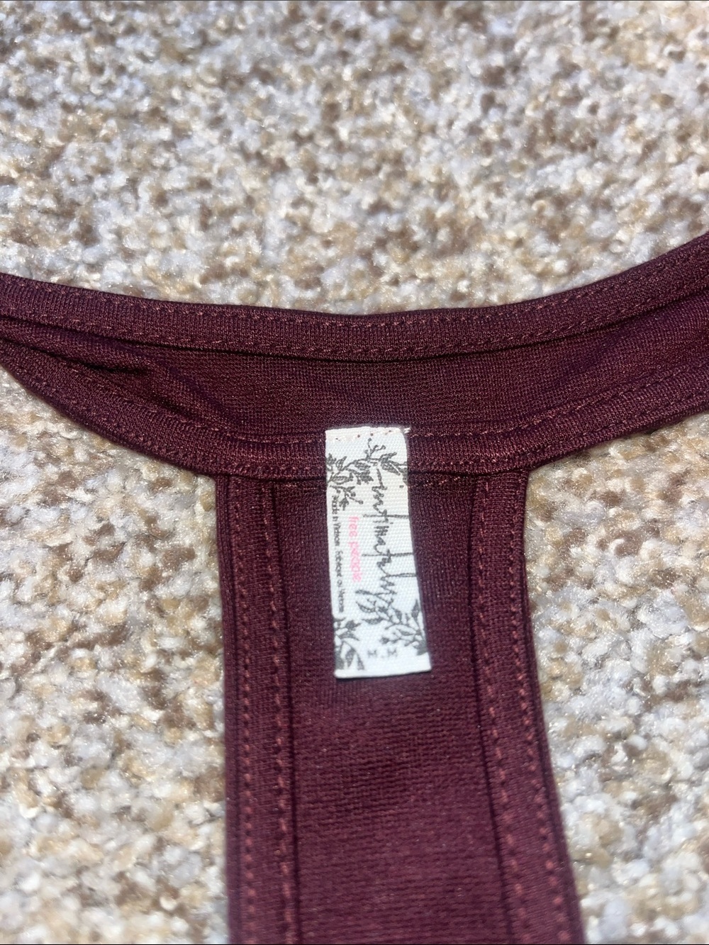 Intimately Free People Hang Out Cami Burgundy halter Tank NWT Garnett M buttons - Picture 8 of 9